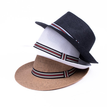 Men's S/S Tri-Color Banded Wide Brim Fashion Fedora Hat- FSS17128 Men's S/S Tri-Color Banded Wide Brim Fashion Fedora Hat- FSS17128