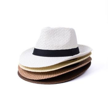 Comhats Mens Fedora Trilby Straw Sun Hats Summer Panama Beach Sunhats for  Men Packable Short Brim Golf Hats White Large 