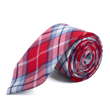 Men's 100% Cotton Checkered Ties 18 - NVC3018
