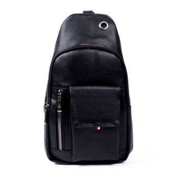 Source Wholesale Black Leather Rigid Multi Pouch Men's Crossbody Sling  Shoulder Bag For Men on m.