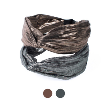 " C " Shaped Knotted Headband with Metallic Texture-PHB1029 " C " Shaped Knotted Headband with Metallic Texture-PHB1029