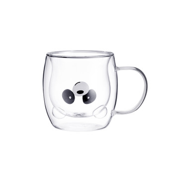 Double Walled Clear Panda Cup- 250ML -DWC1005
