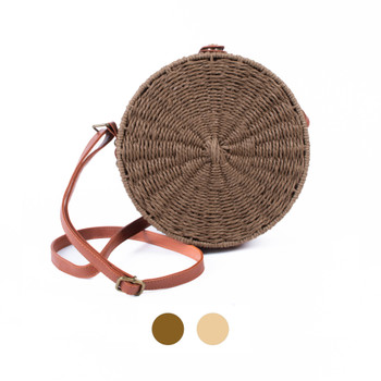 Ladies Round Rattan Wicker Crossbody Bag-STWBG01 Ladies Round Rattan Wicker Crossbody Bag-STWBG01
