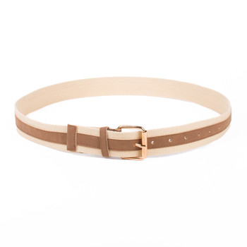 Men's Striped Twill Canvas Casual Belt - PB3000-KHA Men's Striped Twill Canvas Casual Belt - PB3000-KHA