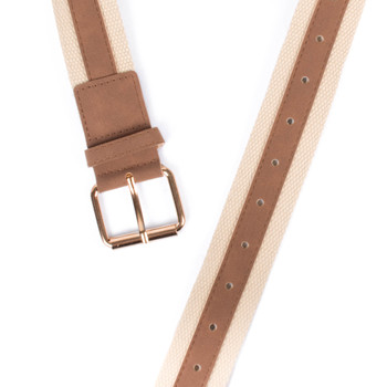 Men's Striped Twill Canvas Casual Belt - PB3000-KHA Men's Striped Twill Canvas Casual Belt - PB3000-KHA
