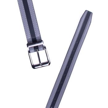 Men's Striped Vegan Leather Casual Belt - PB3000-GRY Men's Striped Vegan Leather Casual Belt - PB3000-GRY