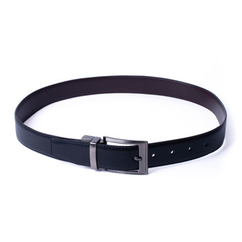 Men's PU Reversible Belt with Silver Buckle - RVMPU-2