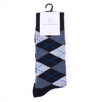 Mens 12 pairs assorted dress poly socks -VIND12ASST-C Mens 12 pairs assorted dress poly socks -VIND12ASST-C
