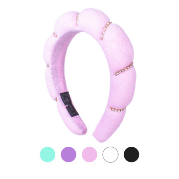 Puffy Spa Terry Towel Rhinestone Headband -PHB1044
