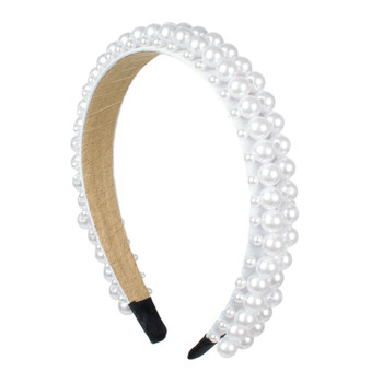 Ladies Multi- Pearl Statement Headband-PHB1050-WHT Ladies Multi- Pearl Statement Headband-PHB1050-WHT