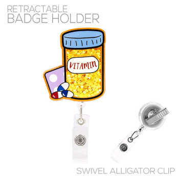Vitamin Retractable Badge Holder - 31876HYM-R Vitamin Retractable Badge Holder - 31876HYM-R