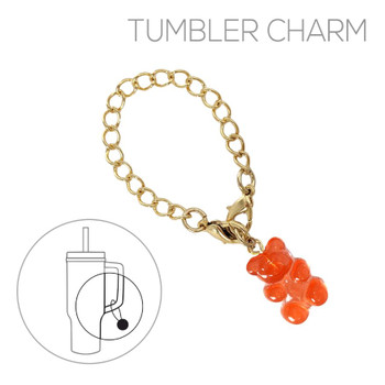 Orange Gummy Bear Tumbler Chain Charm - 31785-LSI-G