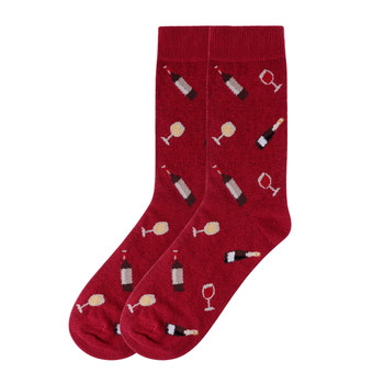 Women's Fine Wine Novelty Socks - LNVS19628-BUR Women's Fine Wine Novelty Socks - LNVS19628-BUR