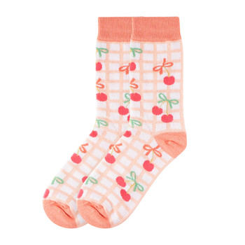 Women's Cherry Bow Novelty Socks - LNVS19623-PK