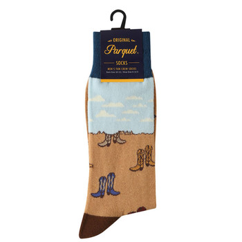 Men's Cowboy Boot Novelty Socks - NVS19675-BR