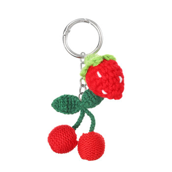 Crochet Strawberry & Cherries Bag Charm - BGC1328
