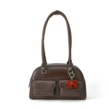 Frankie Shoulder Bag with Bow Heart Charm -LCBG1491-BR