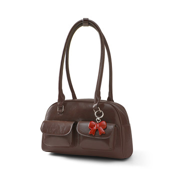 Frankie Shoulder Bag with Bow Heart Charm -LCBG1491-BR