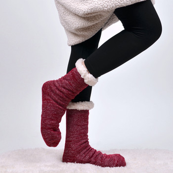 24pc Assorted Women's Plush Fleece Lined Sherpa Slipper Socks - WFLS-24pk