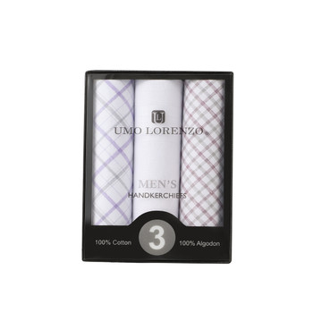 Men's Cotton Solid, Striped & Plaid Gray Handkerchiefs - MFB1763