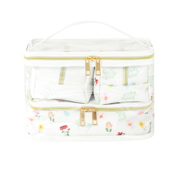 4PC Wild Floral Print Cosmetic Set- LNCTB2019-BEI