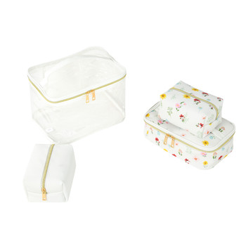 4PC Wild Floral Print Cosmetic Set- LNCTB2019-BEI