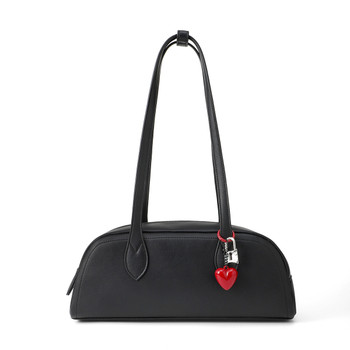 Constance Shoulder Bag with Heart and Lock Charm -LCBG1494-BK