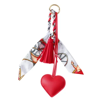 Scarf & Heart Tassel Bag Charm - BGC1382