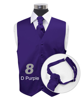 "Dark Purple" Poly Solid Satin Cravat FC1701-8 "Dark Purple" Poly Solid Satin Cravat FC1701-8