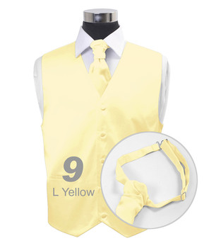 "Light Yellow" Poly Solid Satin Cravat FC1701-9 "Light Yellow" Poly Solid Satin Cravat FC1701-9