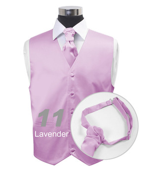 Lavender Poly Solid Satin Cravat FC1701-11 Lavender Poly Solid Satin Cravat FC1701-11