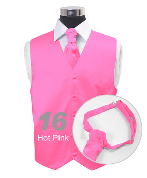 "Hot Pink" Poly Solid Satin Cravat FC1701-16 "Hot Pink" Poly Solid Satin Cravat FC1701-16