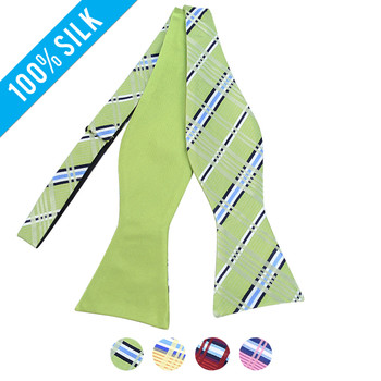 100% Silk Woven Freestyle and Reversible Bow Tie FRBS1040 100% Silk Woven Freestyle and Reversible Bow Tie FRBS1040