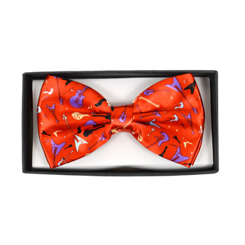 Men's Guitar Red Banded Bow Tie Men's Guitar Red Banded Bow Tie