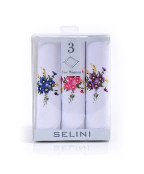 Ladies Embroidered Cotton Handkerchief 3pc Box Set WEH3601