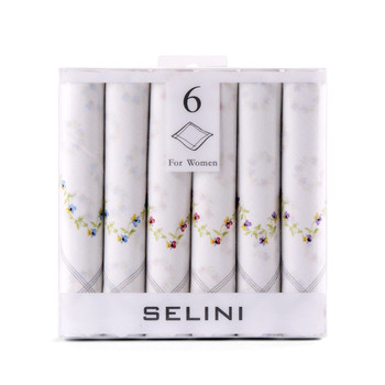 Women's Fancy Cotton Handkerchiefs 6pc Box Set WFH6020 Women's Fancy Cotton Handkerchiefs 6pc Box Set WFH6020