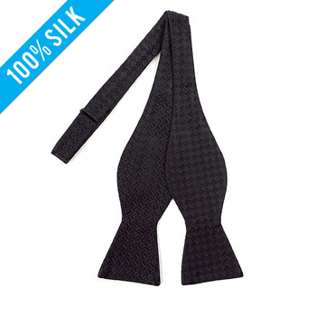 Silk Fancy Black Freestyle Bow Tie FBS1702