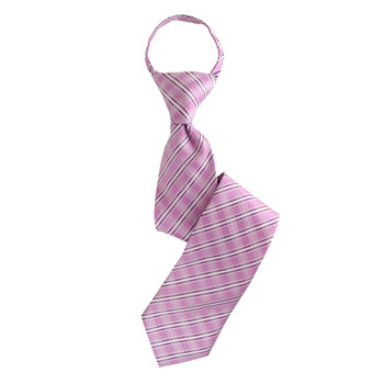 Boy's 17" Plaid Pink Zipper Tie Boy's 17" Plaid Pink Zipper Tie