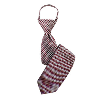 Boy's 17" Houndstooth Rust Zipper Tie