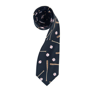 Baseball Black Novelty Tie Baseball Black Novelty Tie