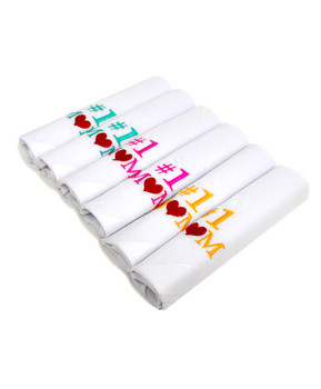 "#1 Mom" Cotton Embroidered Handkerchiefs LME6006 "#1 Mom" Cotton Embroidered Handkerchiefs LME6006