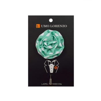 Mint Polka Dots Poly Lapel Flower Pin F10081 Mint Polka Dots Poly Lapel Flower Pin F10081