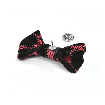 Pink Honey Comb Poly Bow Lapel Pin B10156-PK Pink Honey Comb Poly Bow Lapel Pin B10156-PK