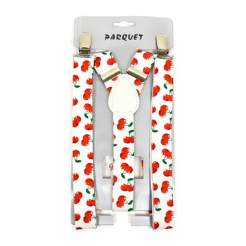 Boy's Y-Back Cherry Adjustable Elastic Clip-on Suspenders BSCS1071-6 Boy's Y-Back Cherry Adjustable Elastic Clip-on Suspenders BSCS1071-6