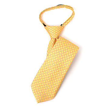Boy's 14" Small Paisley Yellow Zipper Tie Boy's 14" Small Paisley Yellow Zipper Tie