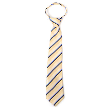 Boy's 14" Striped Tan Zipper Tie Boy's 14" Striped Tan Zipper Tie