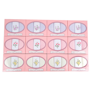 12pc Assorted Pack Women's Boxed Embroidered Cotton Handkerchiefs L12PKH 12pc Assorted Pack Women's Boxed Embroidered Cotton Handkerchiefs L12PKH