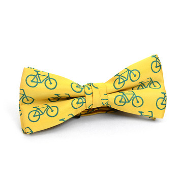 Men's Yellow Bicycle Banded Bow Tie