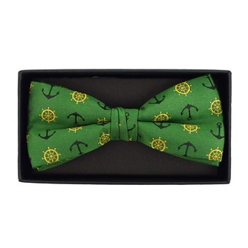 Men's Green Anchor Banded Bow Tie Men's Green Anchor Banded Bow Tie