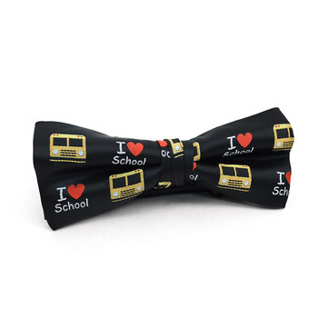 Men's Black School Bus Banded Bow Tie (NFB10022) Men's Black School Bus Banded Bow Tie (NFB10022)